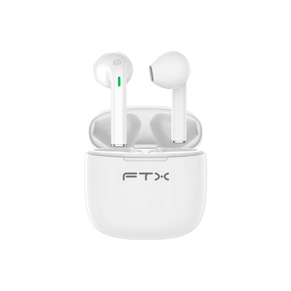 fastrax_124546_6a6d9177d29fe.jpg AURICULAR CON MICROFONO FTX E26P-WH BT/MIC/TWS/TOUCH/IPX6 BLANCO - Imagen 1