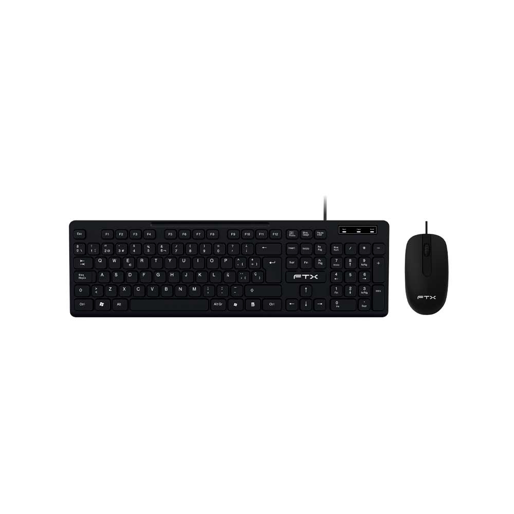 fastrax_128711_6a6d91bebc408.jpg TECLADO + MOUSE FTX USB FTXKM086 NUMERICO/ESPAÑOL/NEGRO - Imagen 1
