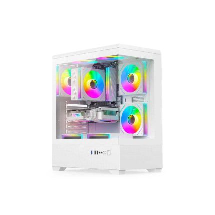 GABINETE GAMER FTX PCC-G9WH VIDRIO TEMP 3 FAN ATX/MATX/ITX BLANCO