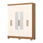 Ropero 6 Puertas Con Espejo Be384 Henn Nature | Off White