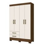 Ropero Abba 4 Puertas BE12 Briz - Castaño/Off White - Imagen 2