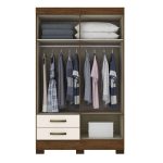 Ropero Abba 4 Puertas BE12 Briz - Castaño/Off White - Imagen 3