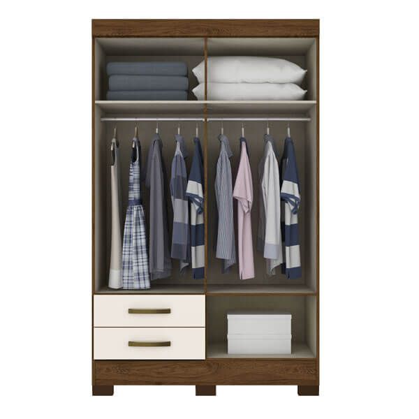 Ropero Abba 4 Puertas BE12 Briz - Castaño/Off White - Imagen 3