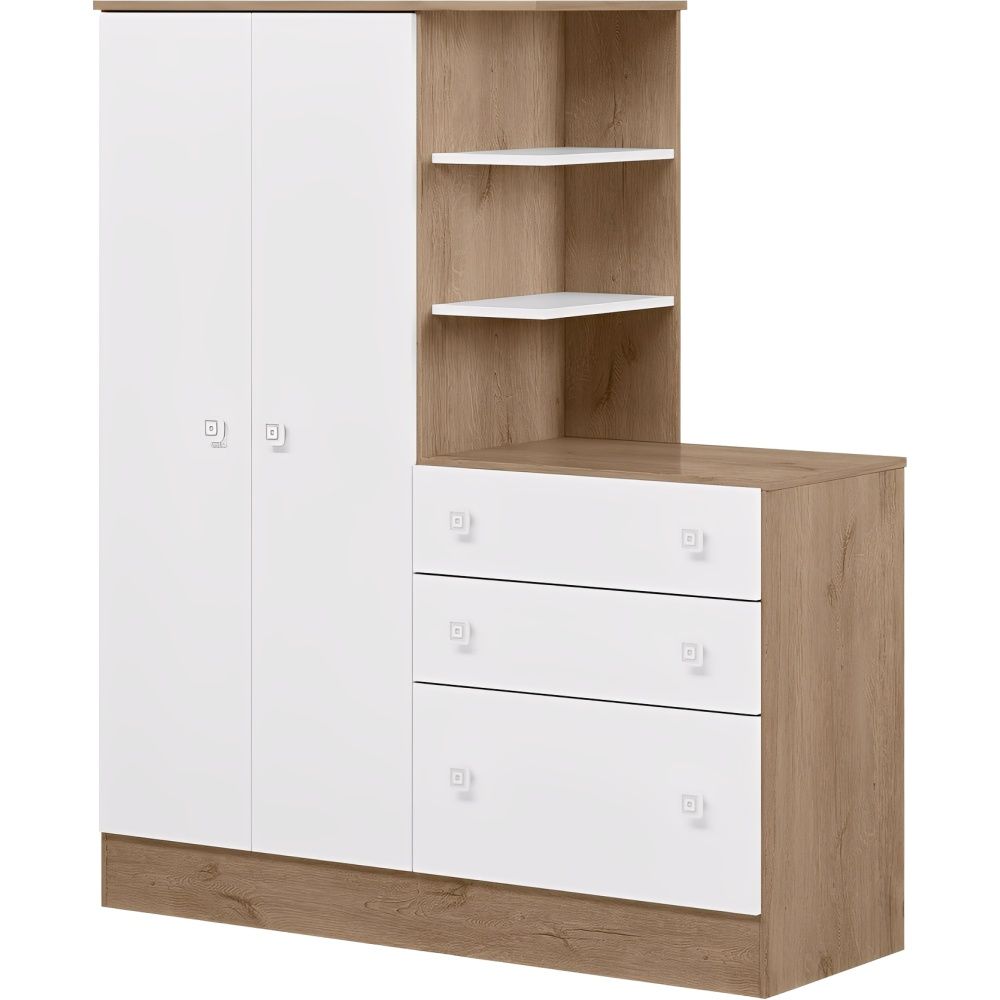 ROPERO C/ COMODA 2 PUERTAS 3 CAJONES 4070 QMOVI BLANCO - Imagen 1