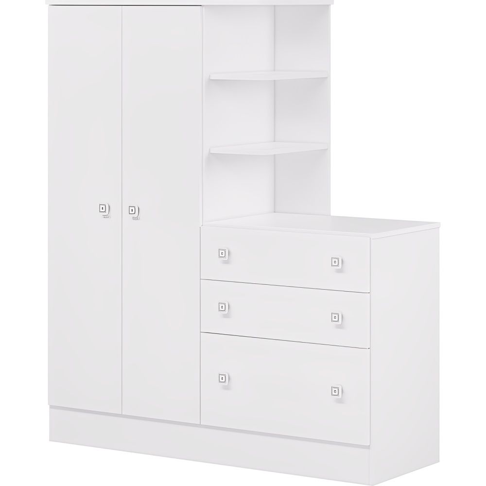 ROPERO C/ COMODA 2 PUERTAS 3 CAJONES 4070 QMOVI BLANCO - Imagen 2