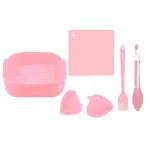 SET DE ACCESORIOS DE SILICONA PARA FREIDORA CROIX ROSA 6 PIEZAS CMP-026