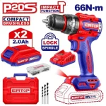 TALADRO PERCUTOR 13MM BL 66NM 2X BAT 20V 2AH (COMPACT)