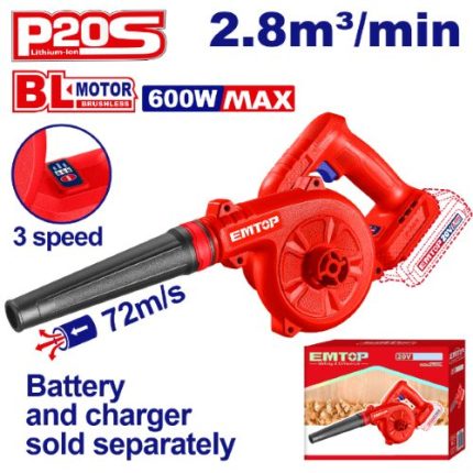 MINI SOPLADOR BL 20V 3 VELOCIDAES SIN BATERIA EMTOP