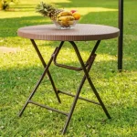 MESA PLEGABLE REDONDA RATTAN 0.80 - Imagen 2