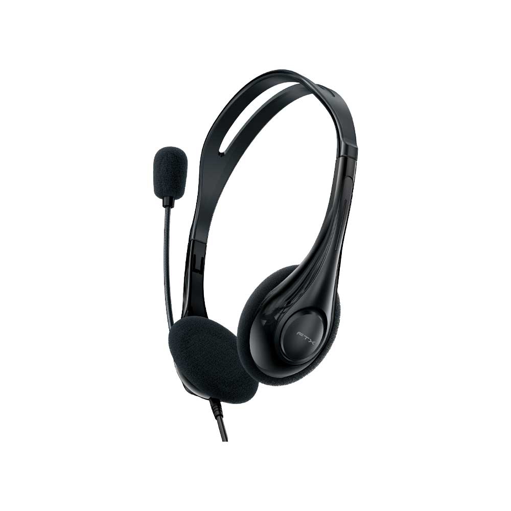 fastrax_124775_6aa88ee95ef17.jpg AURICULAR CON MICROFONO FTX H56-BK USB/MIC/NEGRO - Imagen 1