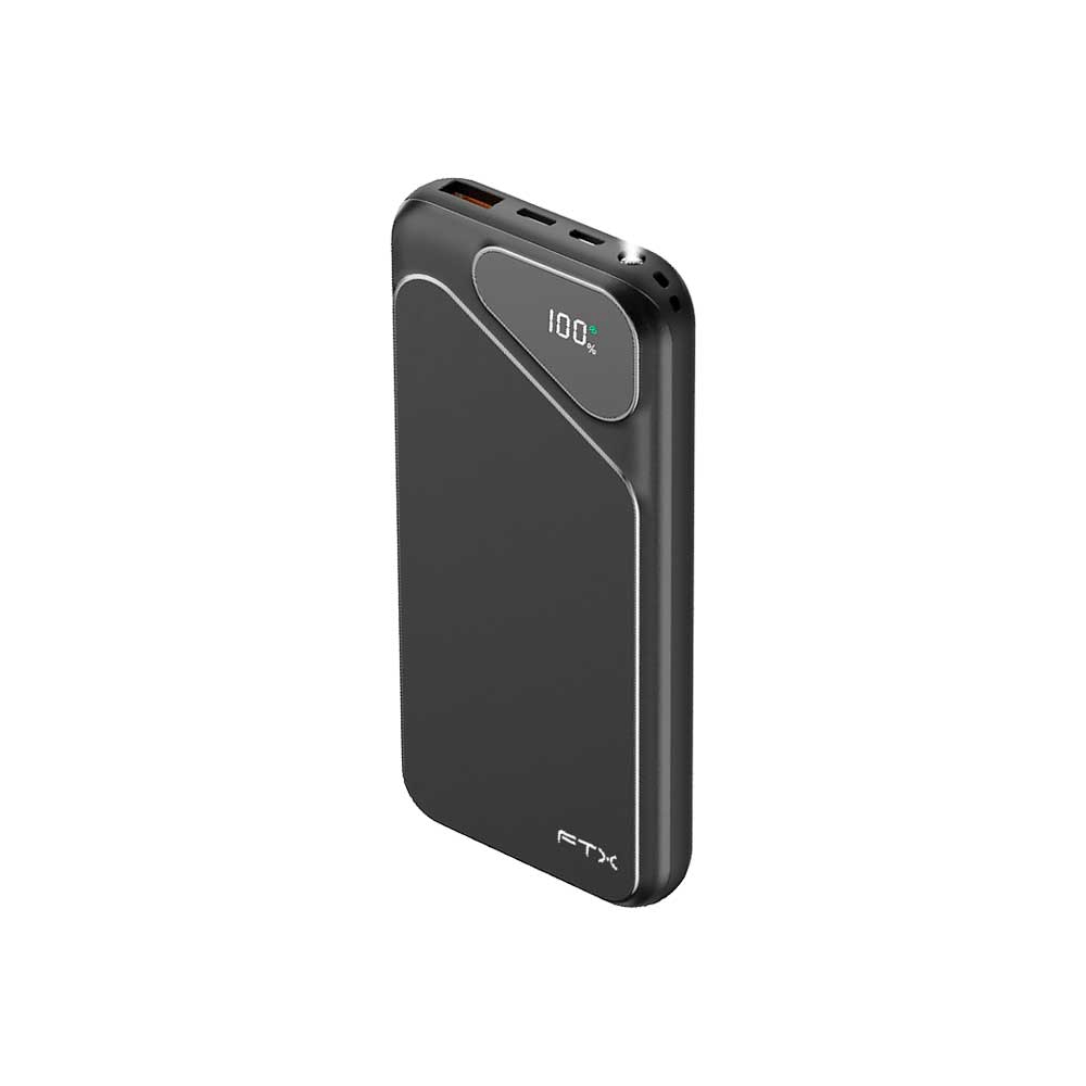 fastrax_127806_6aa883b902721.jpg CARGADOR PORTATIL FTX 10000MAH 22.5W PB-10LCD-BK POWER BANK NEGRO - Imagen 1