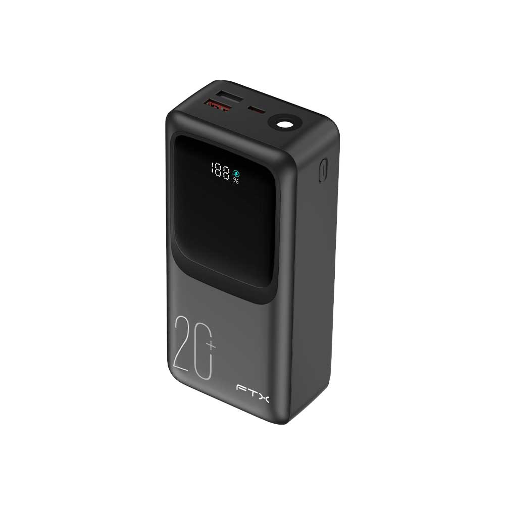 fastrax_127912_6aa883be8a0dd.jpg CARGADOR PORTATIL FTX 20000MAH 22.5W PB-20LCD-BK POWER BANK NEGRO C/CAB INTEGRADO - Imagen 1