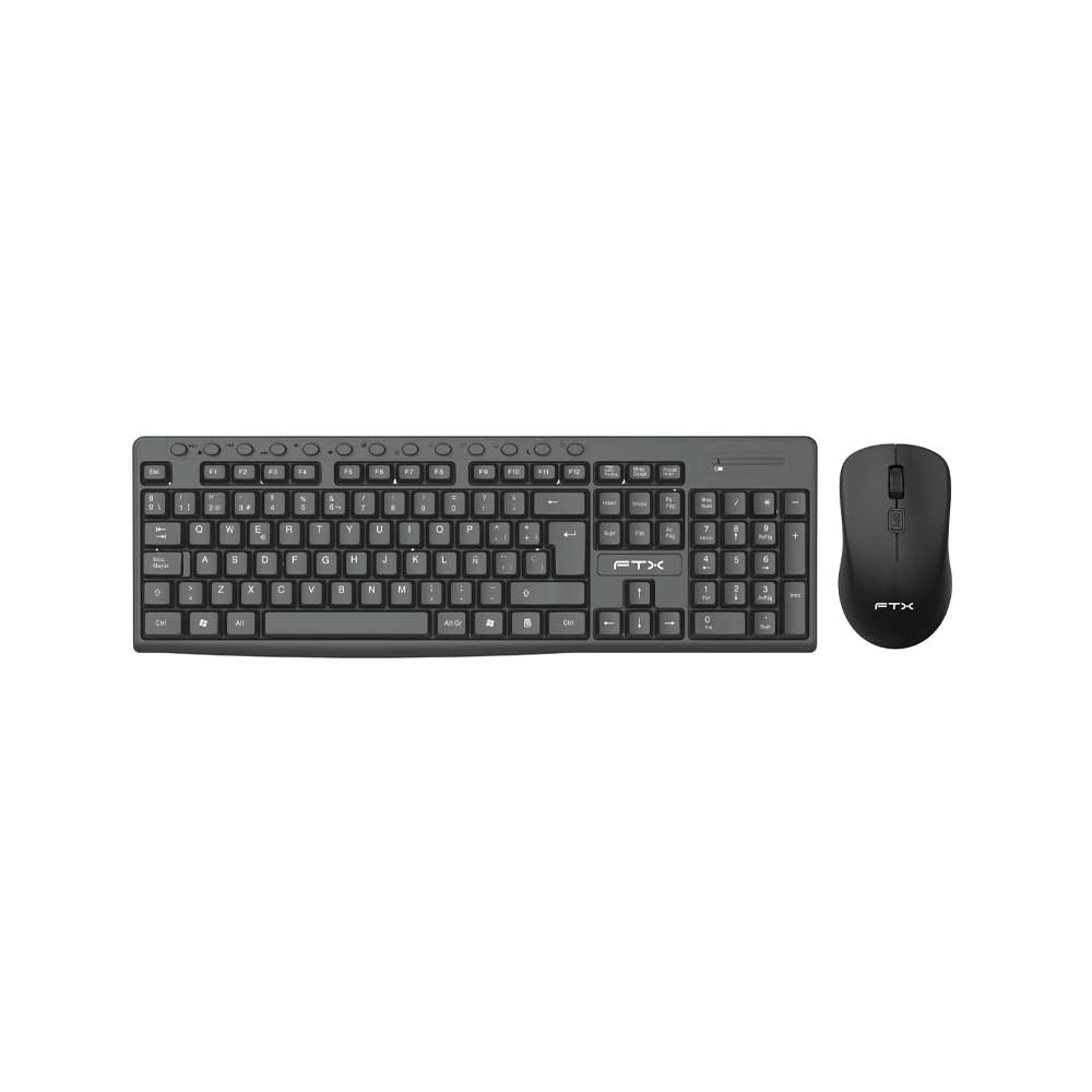 fastrax_128773_6aa890ad1f810.jpg TECLADO + MOUSE FTX WIRELESS FTXKM250 MULTIMEDIA/NUMERICO/ESPAÑOL/NEGRO - Imagen 1