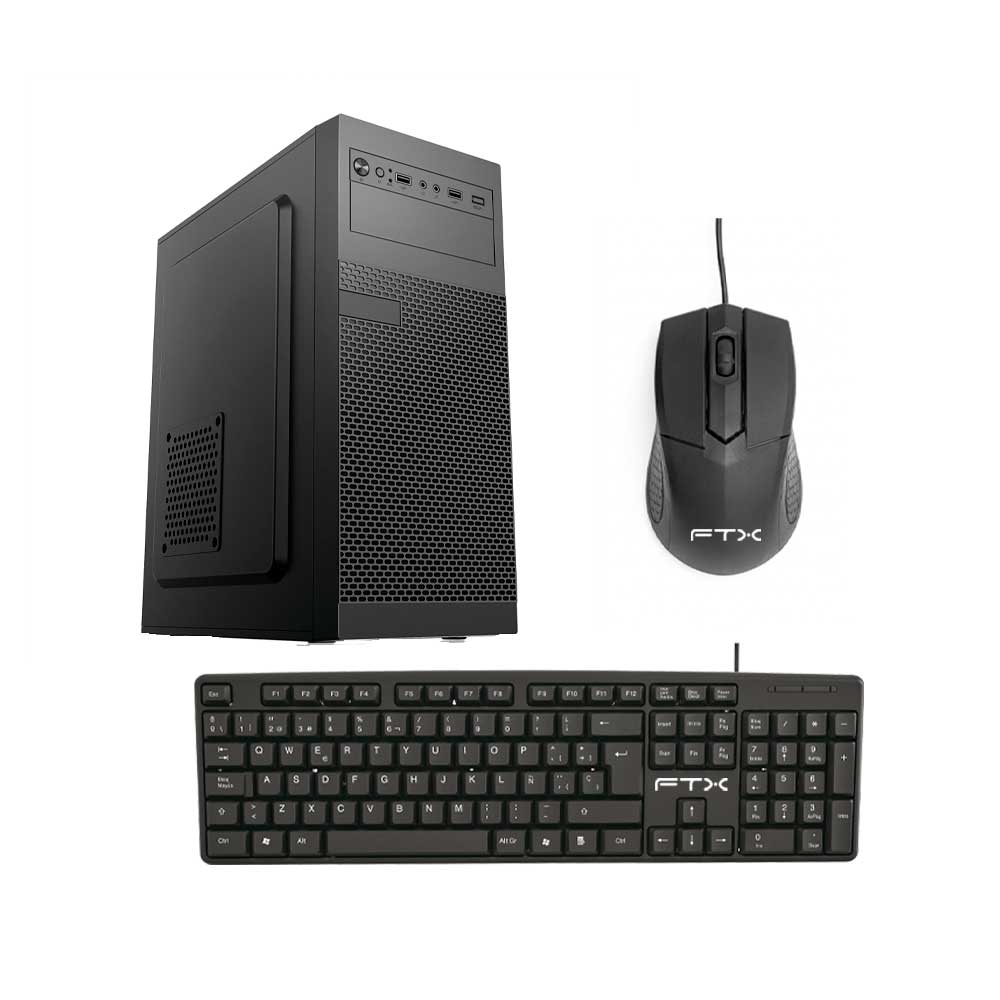 fastrax_132350_6aa891671a002.jpg GABINETE KIT FTX PCC-5W1SK C/FUENTE 500W MOUSE+TECL/ESP ATX/MATX/ITX - Imagen 1