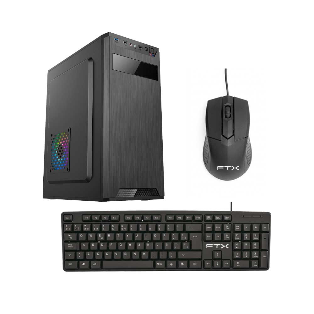 fastrax_132374_6aa8916963a8c.jpg GABINETE KIT FTX PCC-5W5SK C/FUENTE 500W MOUSE+TECL/ESP ATX/MATX/ITX - Imagen 1