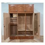 ROPERO PLACARD CBC 3 PUERTAS 3 CAJONES CEDRO NATURAL - Imagen 2