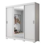 ROPERO UNANIME VIENNA 3 PUERTAS CORREDIZAS CON ESPEJO BLANCO
