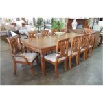JUEGO DE COMEDOR 10 SILLAS MADERA/VIDRIO RECTANGULAR FILIPINO