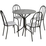 Juego de Mesa Italux Dalia 3009/005 con 4 Sillas - Negro/Blanco
