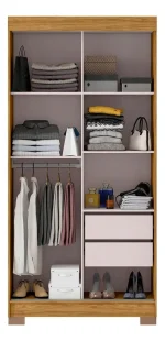 ROPERO 02 PTS CORREDIZAS UP ANTARES MARROCOS/OFF WHITE - Imagen 3
