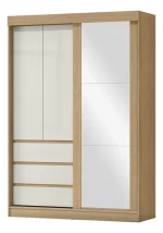 ROPERO 03 PTS 03 CAJ UP BAGDA C/PATAS CASTAÑO/OFF WHITE