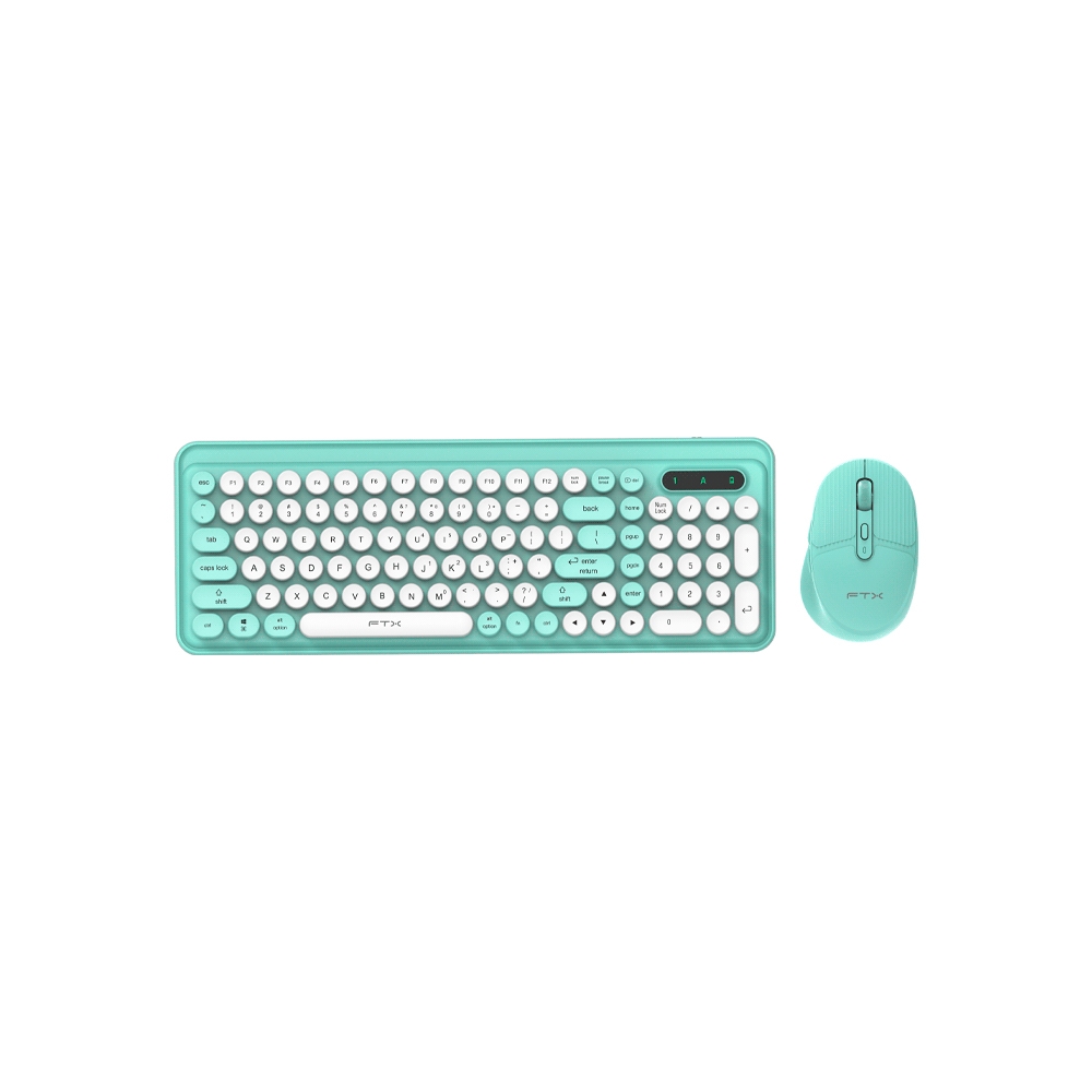 fastrax_106153_6ad55e82ba26e.jpg TECLADO + MOUSE FTX WIRELESS DUAL-MODE FTXGK02 ESP/VERDE - Imagen 1