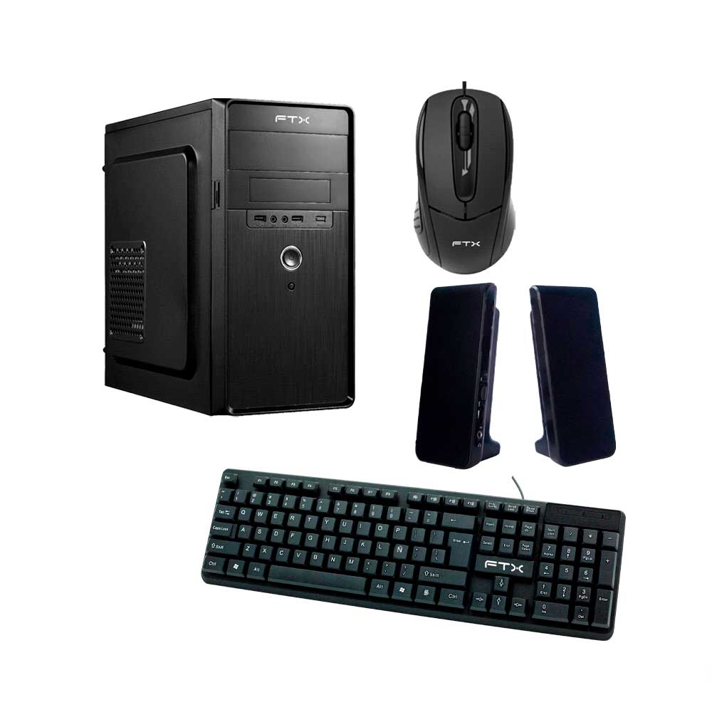 fastrax_120982_6ad55fc827f95.jpg GABINETE KIT FTXM1 C/FUENTE 600W MOUSE+TECL+SPK/ESP MATX/MITX - Imagen 1
