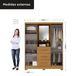 ROPERO 04 PTS 03 CAJ UP CAPELLA CINAMOMO/OFF WHITE - Imagen 3